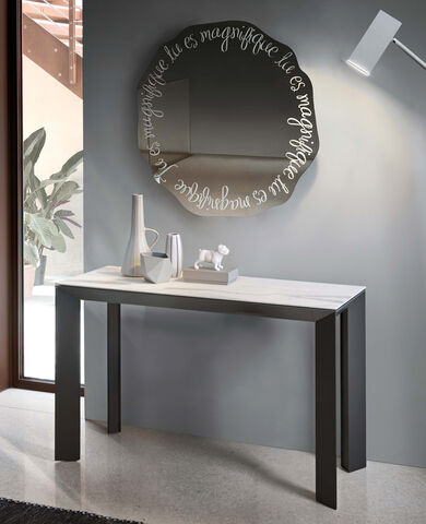 Consolle di design, allungabile fino a 3 metri, moderna ed elegante, Manhattan, Riflessi