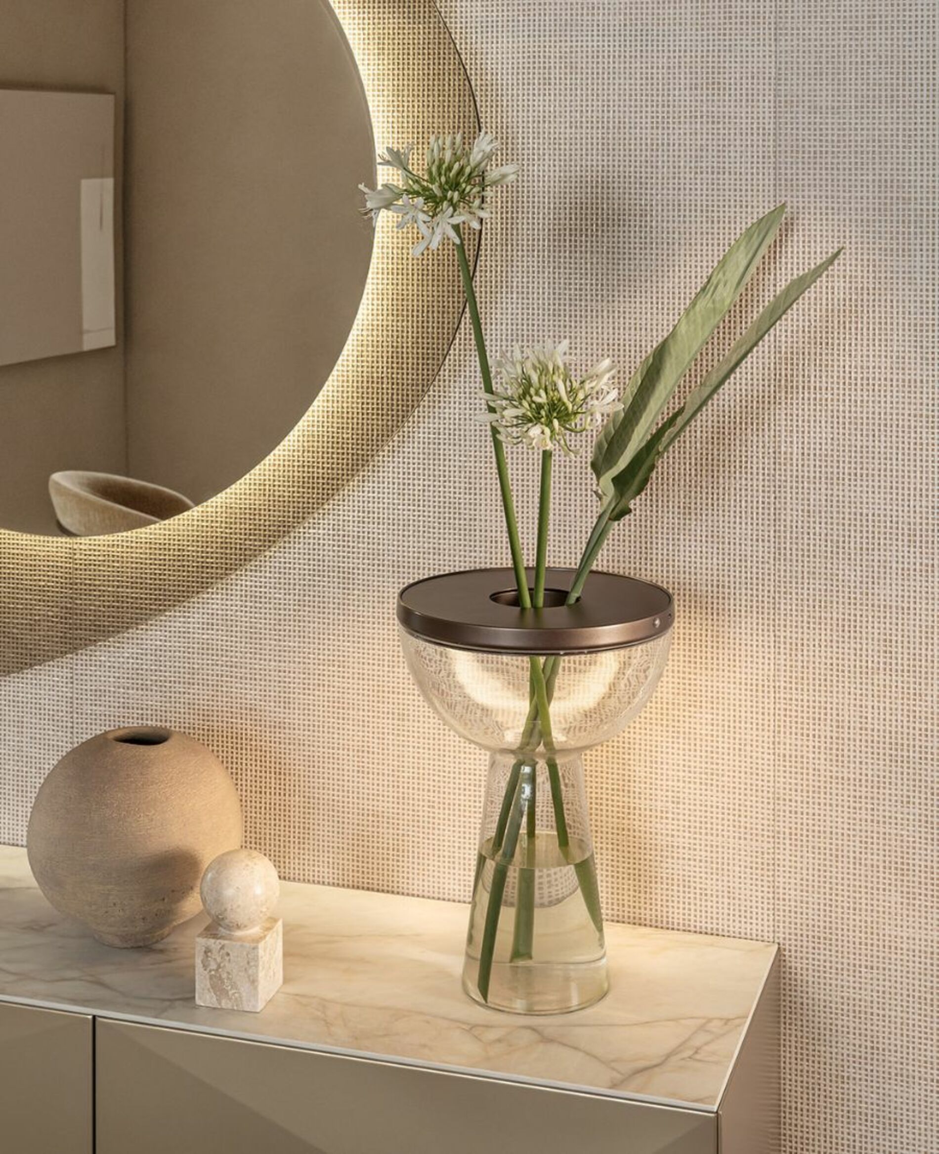 Lampada Vaso di design in vetro soffiato trasparente 