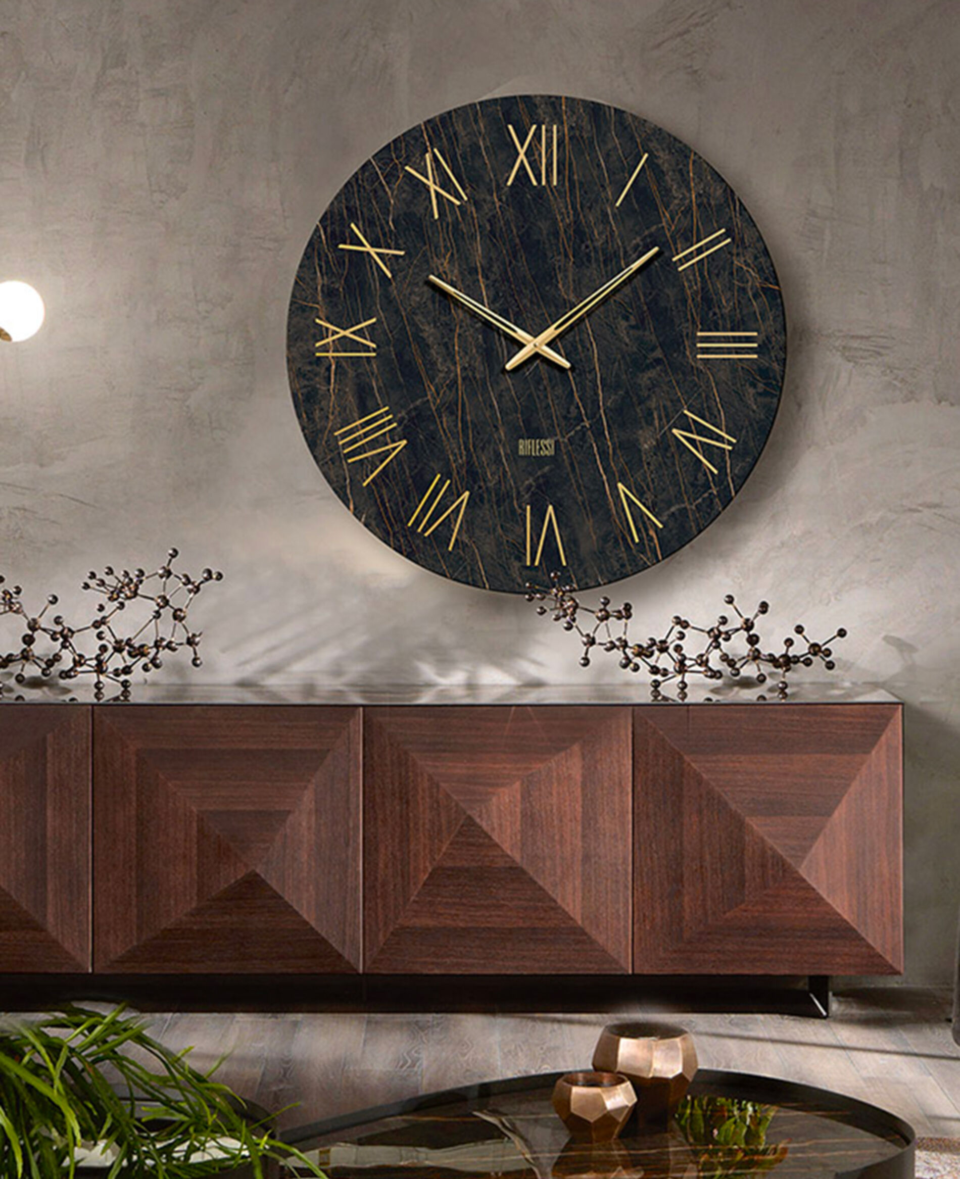 Orologio rotondo d'arredo moderno - Riflessi