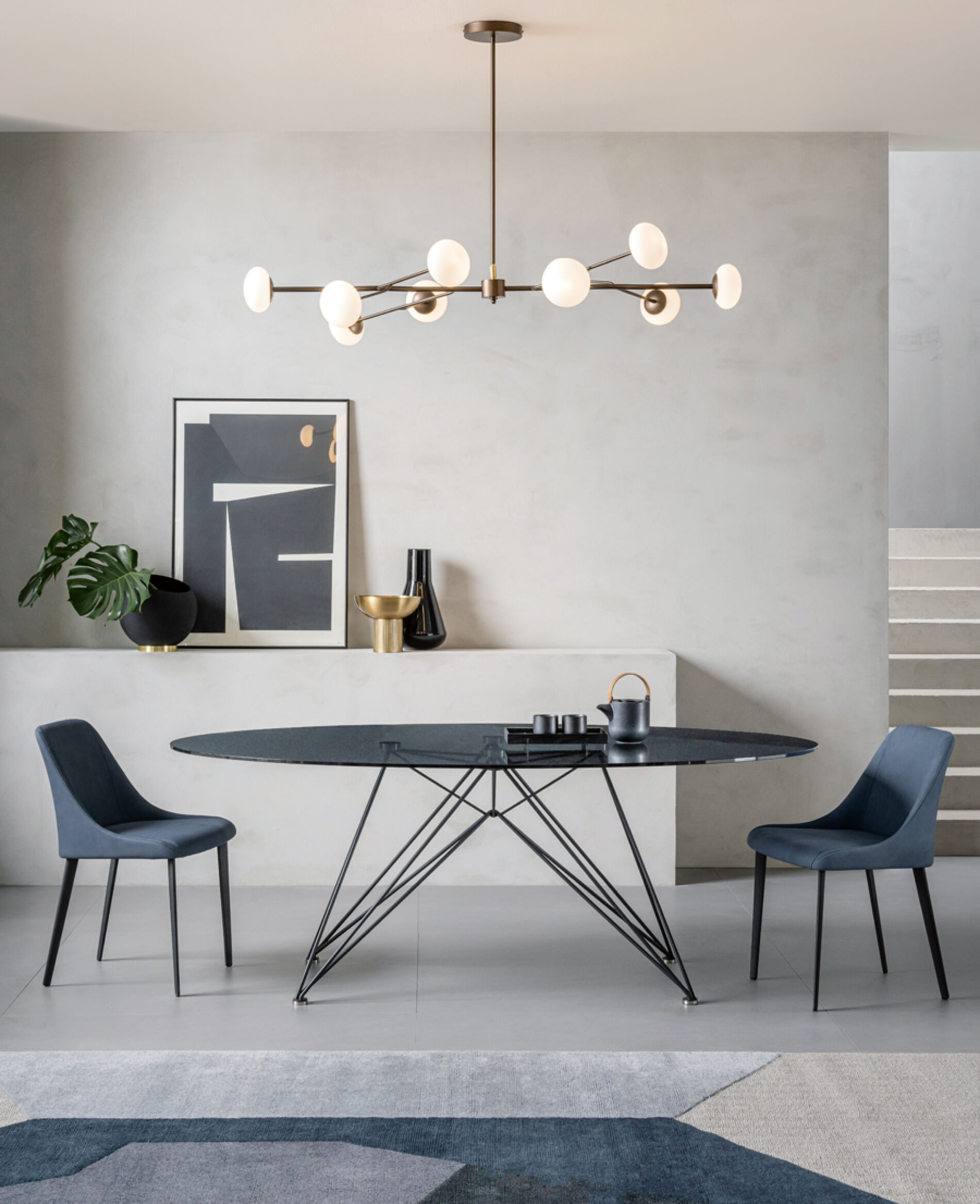 Tavolo moderno in cristallo, elegante e raffinato - Pegaso, Riflessi